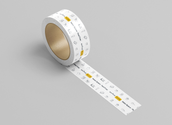 adhesive roll plastic white